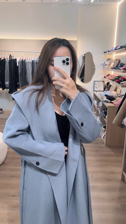 Kelly Designs Blue BathRobe Style Cashmere&Wool Coat (Instock)