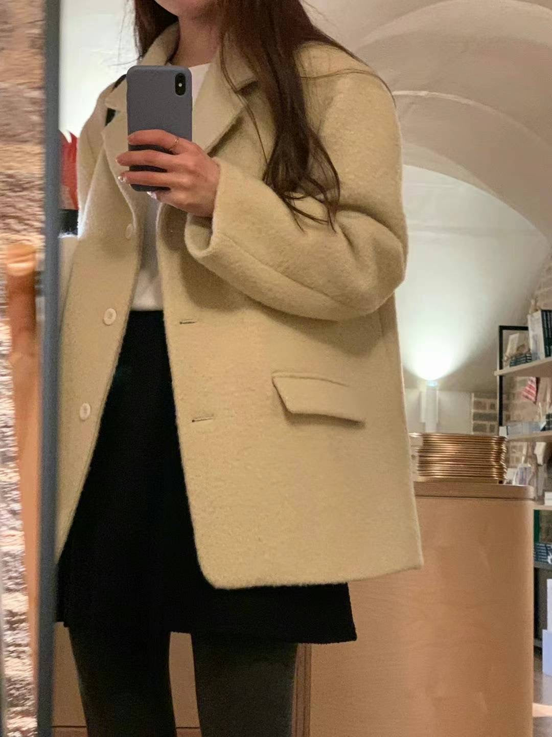 Korean APM Collection Ounce Cream Yellow Coat (Instock)