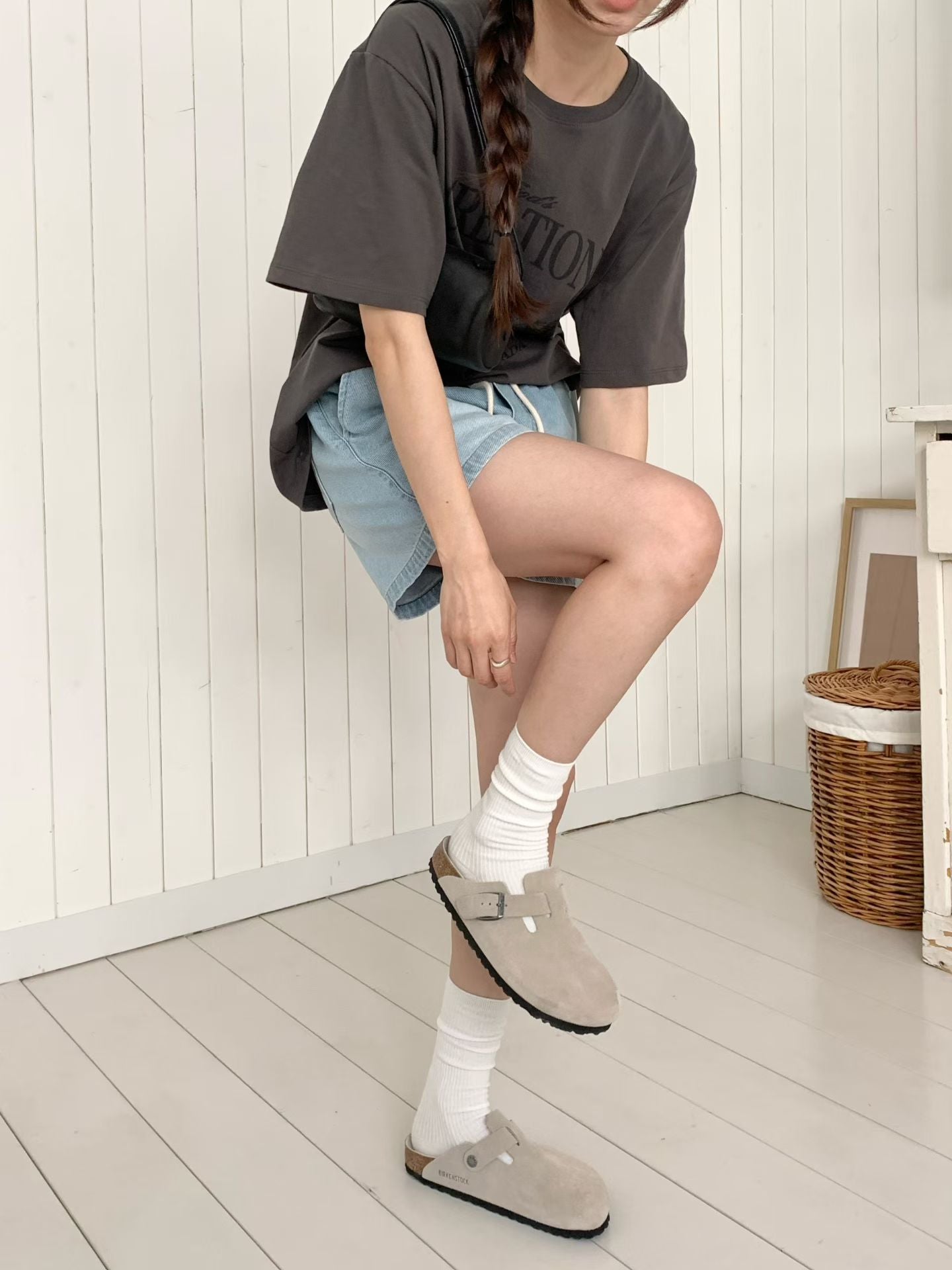 Korean APM Collection Light Blue Denim Shorts (Instock)