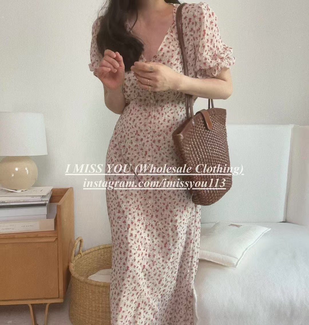 Korean APM Collection I Miss You Red Flower Dress (Instock)
