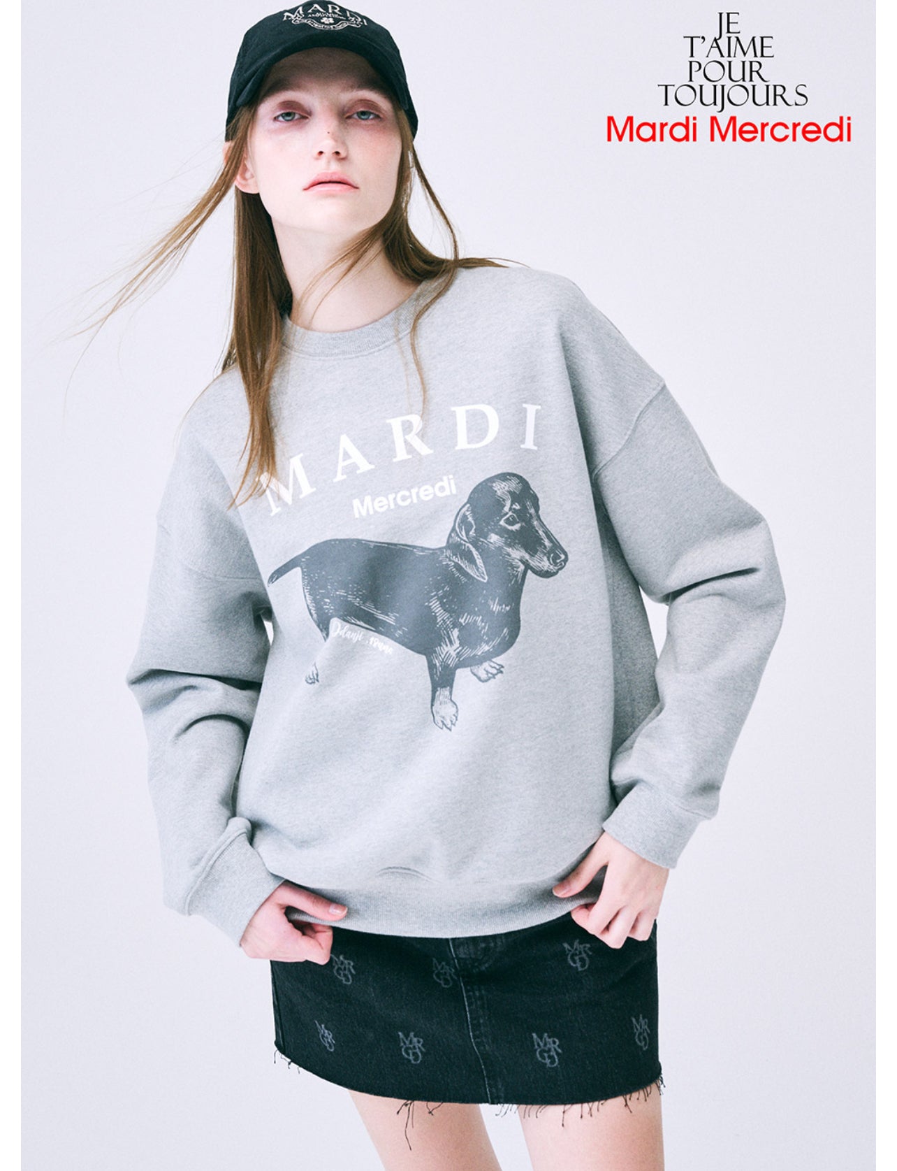 Mardi Mercredi SWEATSHIRT DDANJI_GREY WHITE(Preorder)