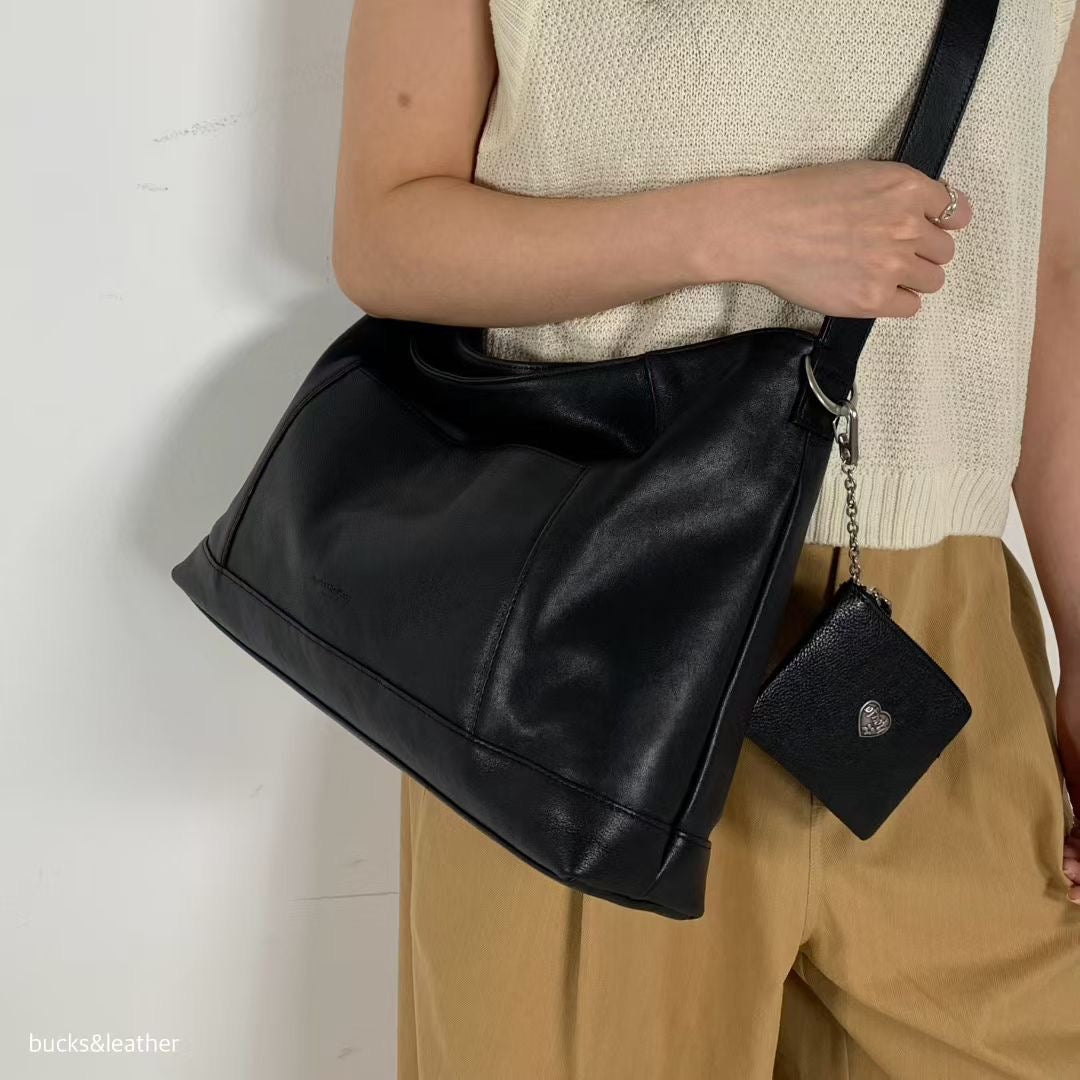 Korean APM Collection BUCKS&LEATHER Black Leather Bag (Preorder)