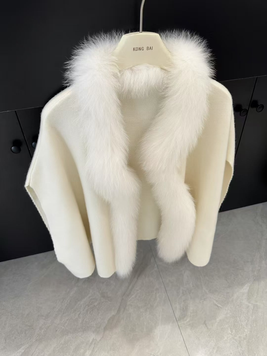 Kelly Designs Classic Fox Fur White Cardigan (Instock)