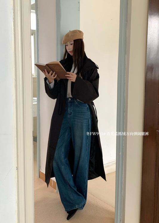 Kelly Designs Fleece-Lined Denim Navy Jeans (Instock)