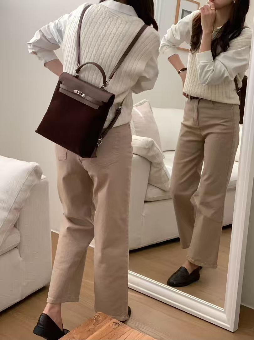 Korean APM Collection Three Ways Shearling Cow Leather Bag (Instock)