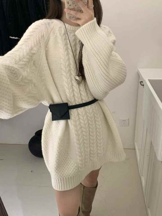 Kelly Designs Wool Mid Length White Dress (Instock)