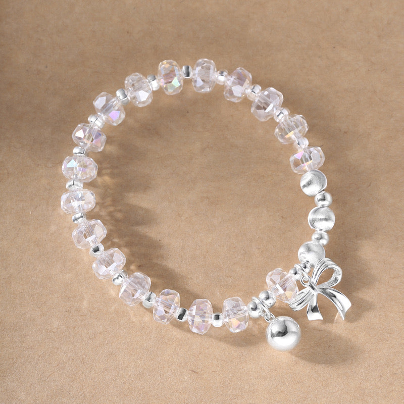 Kelly Designs Bow-Knot Silver Crystal Bracelet (Instock)