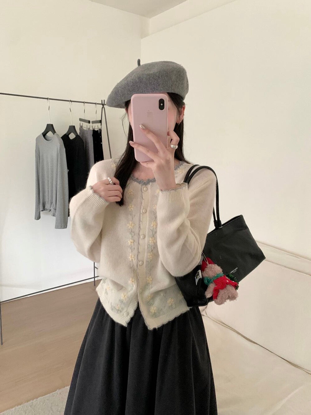 Kelly Designs “Floral Poem” Wool Embroidered Cardigan (Instock)