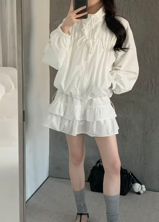 Kelly DesignsSun protection Jacket & Skirt Shorts Set - Pink/White (Instock)