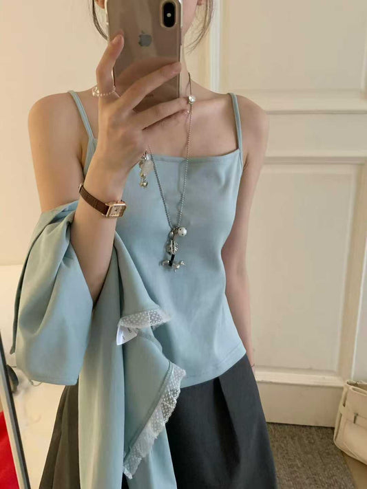 Kelly Designs Three Colors Cami Top and Cardigan Set (Instock)