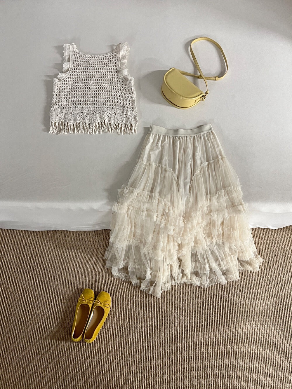 Kelly Designs Layer Beige Skirt & Top (Instock)