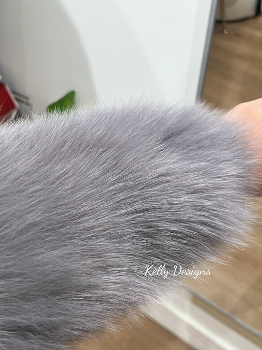Kelly Designs Fox Fur Mystery Grey Jacket (Instock)