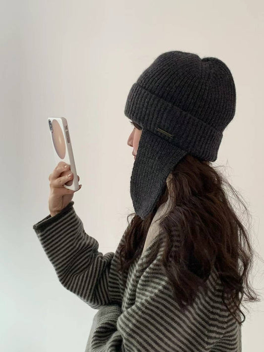 Korean APM Collection EGG Handmade Winter Charcoal Hat (Instock)