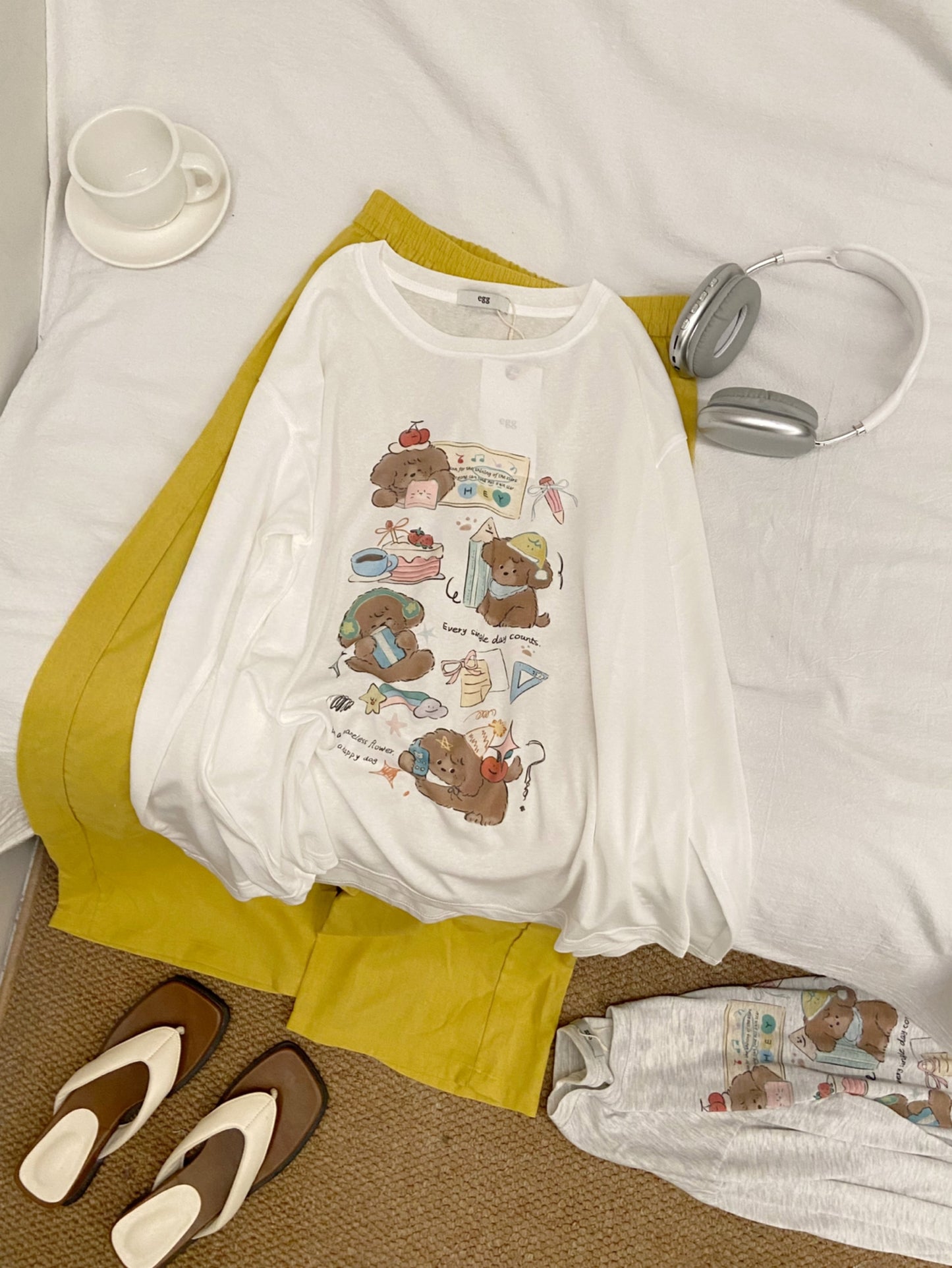 Kelly Designs Two Colors Kawaii Dog Sun Shirt – Long Sleeve (Instock)