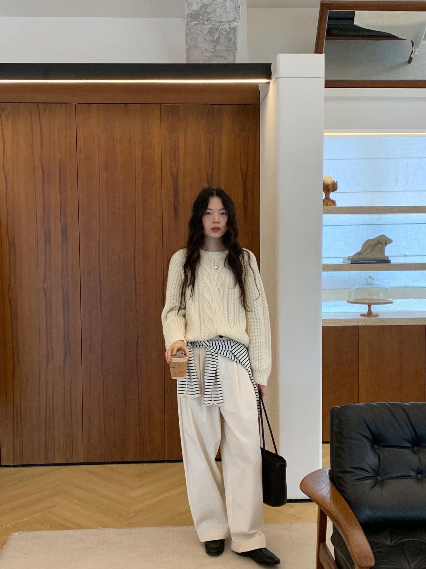 Kelly Designs Round Neck Wool White Sweatshirt (Instock)