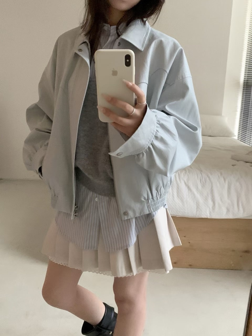 Kelly Designs Protein leather light blue jacket (Instock)