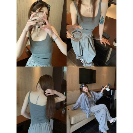 Kelly Designs Soft Ribbed Seamless Tank with Built-In Bra Top (Instock)