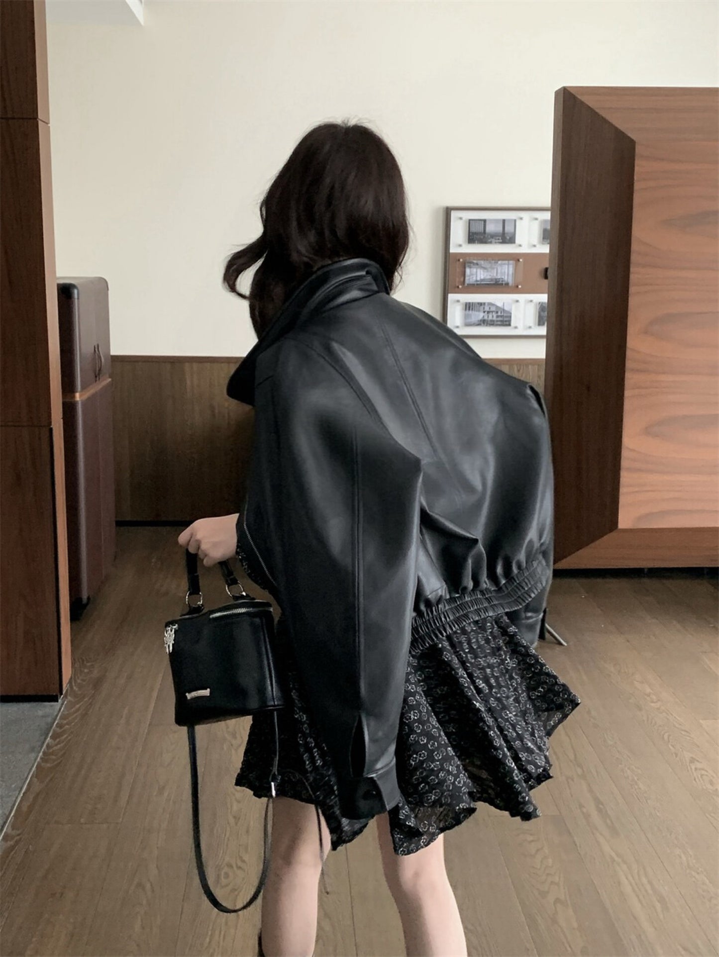 Kelly Designs Faux Leather Short Black Jacket(Instock)