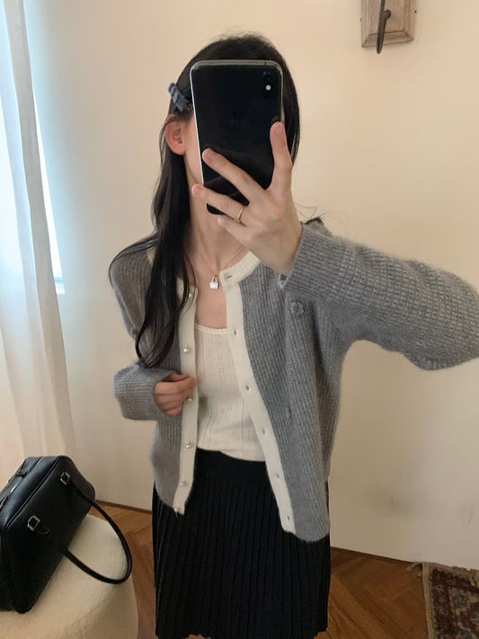 Kelly Designs Light Grey Raccoon Cardigan (Instock)