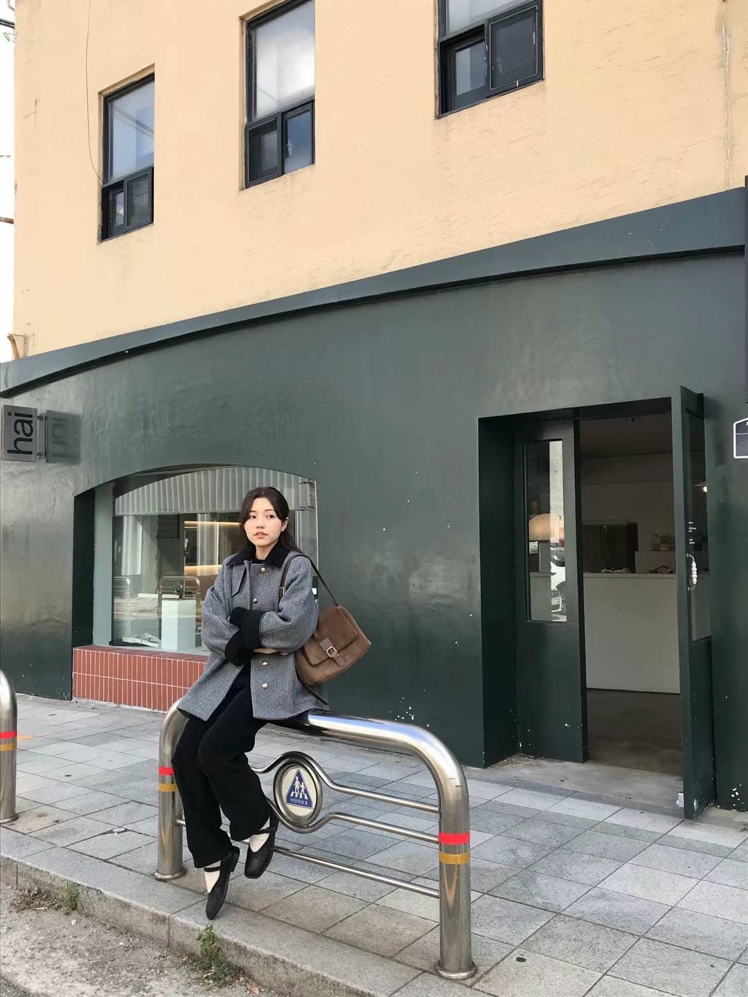 Korean APM Collection AGO Grey Wool Coat (Instock)