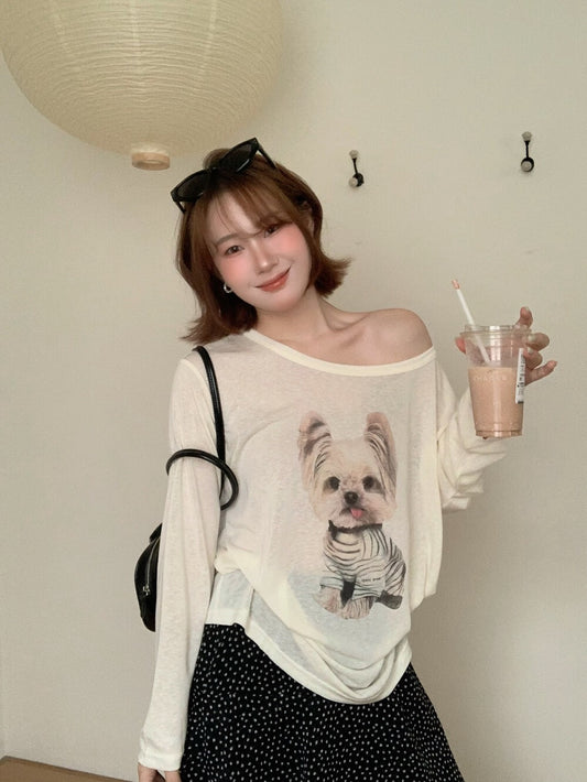 Kelly Designs Spring Long Sleeves Puppy Casual Top (Instock)