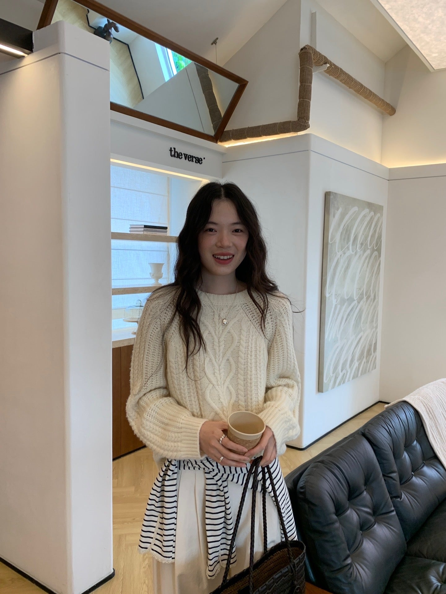 Kelly Designs Round Neck Wool White Sweatshirt (Instock)