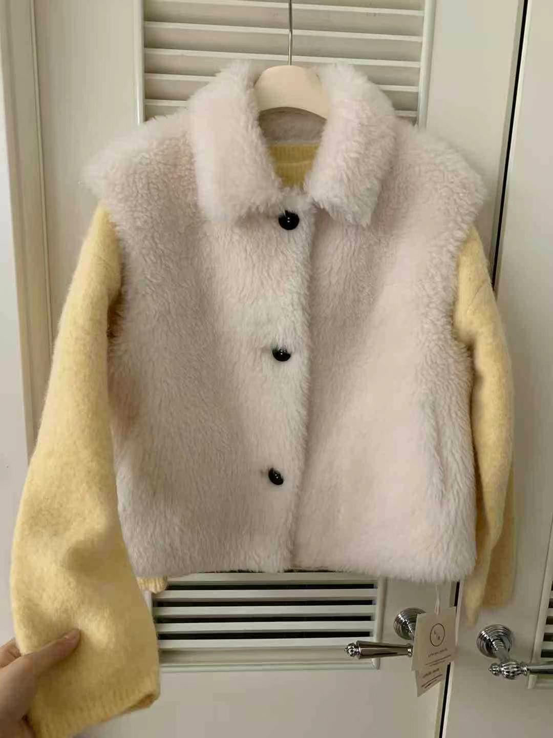 Kelly Designs Shearling Fur White Vest (Instock)