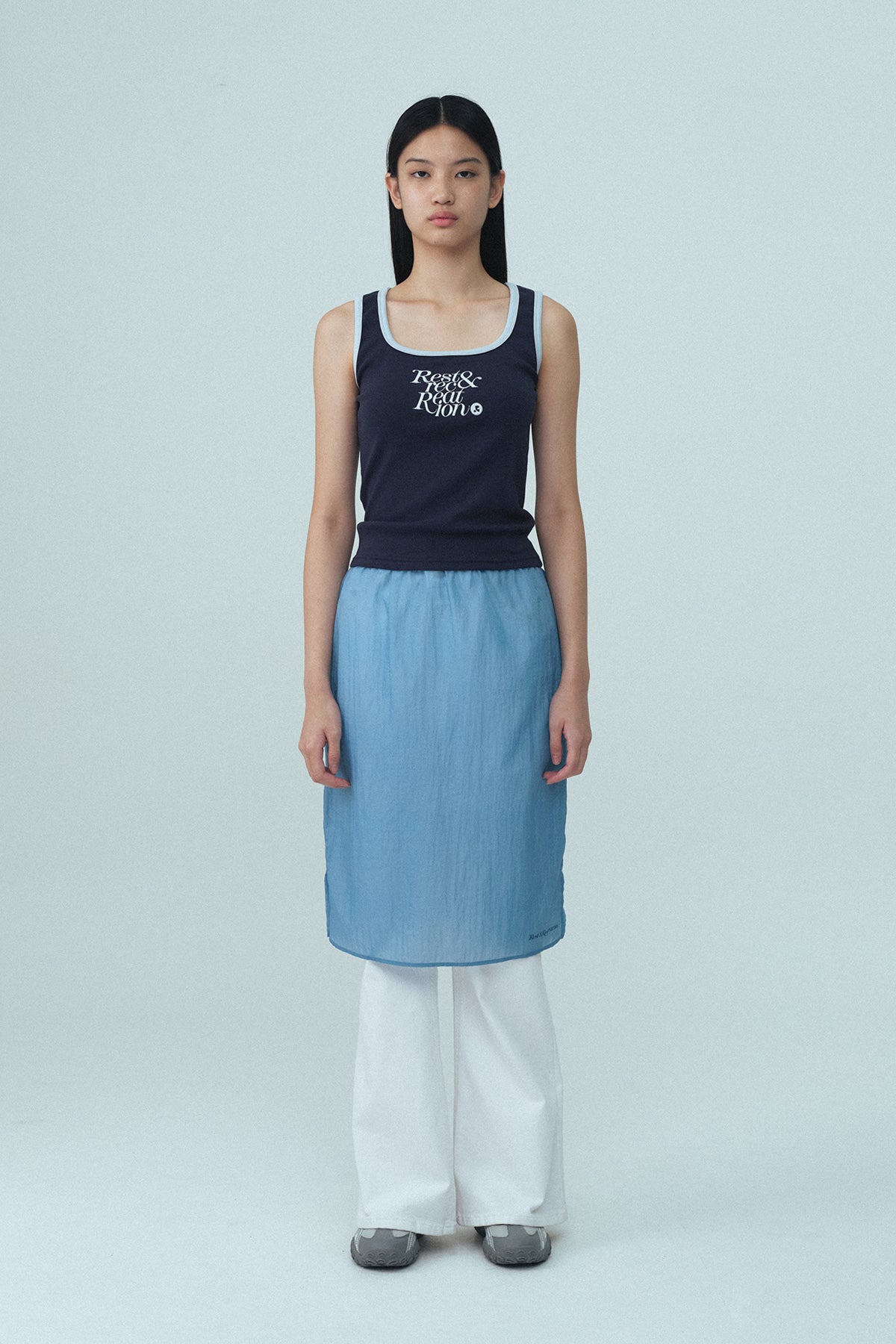Rest & Recreation SQUARE NECK SLEEVELESS - NAVY (Instock)
