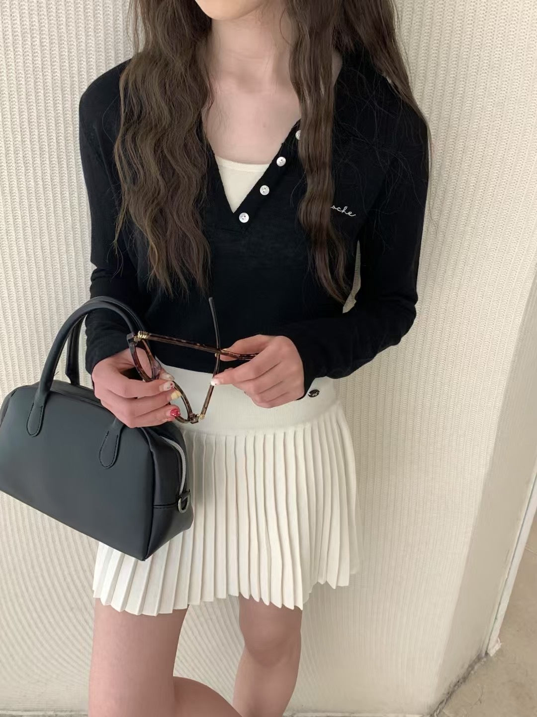 Kelly Designs Fake 2Pcs Black Top (Instock)