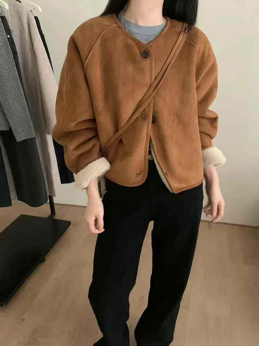 Kelly Designs Shearling Brown Jacket (Instock)