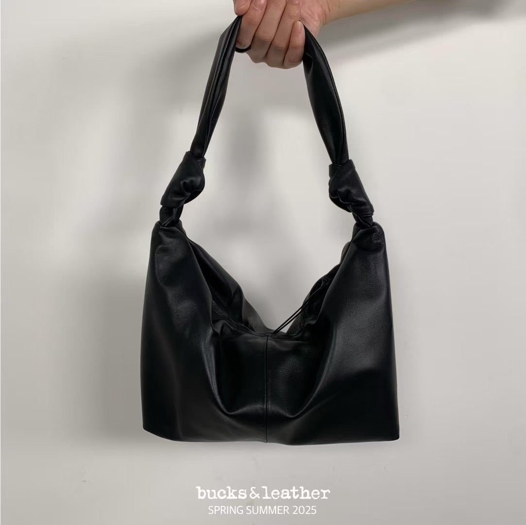 Korean APM Collection BUCKS&LEATHER Black Leather Bag (Instock)