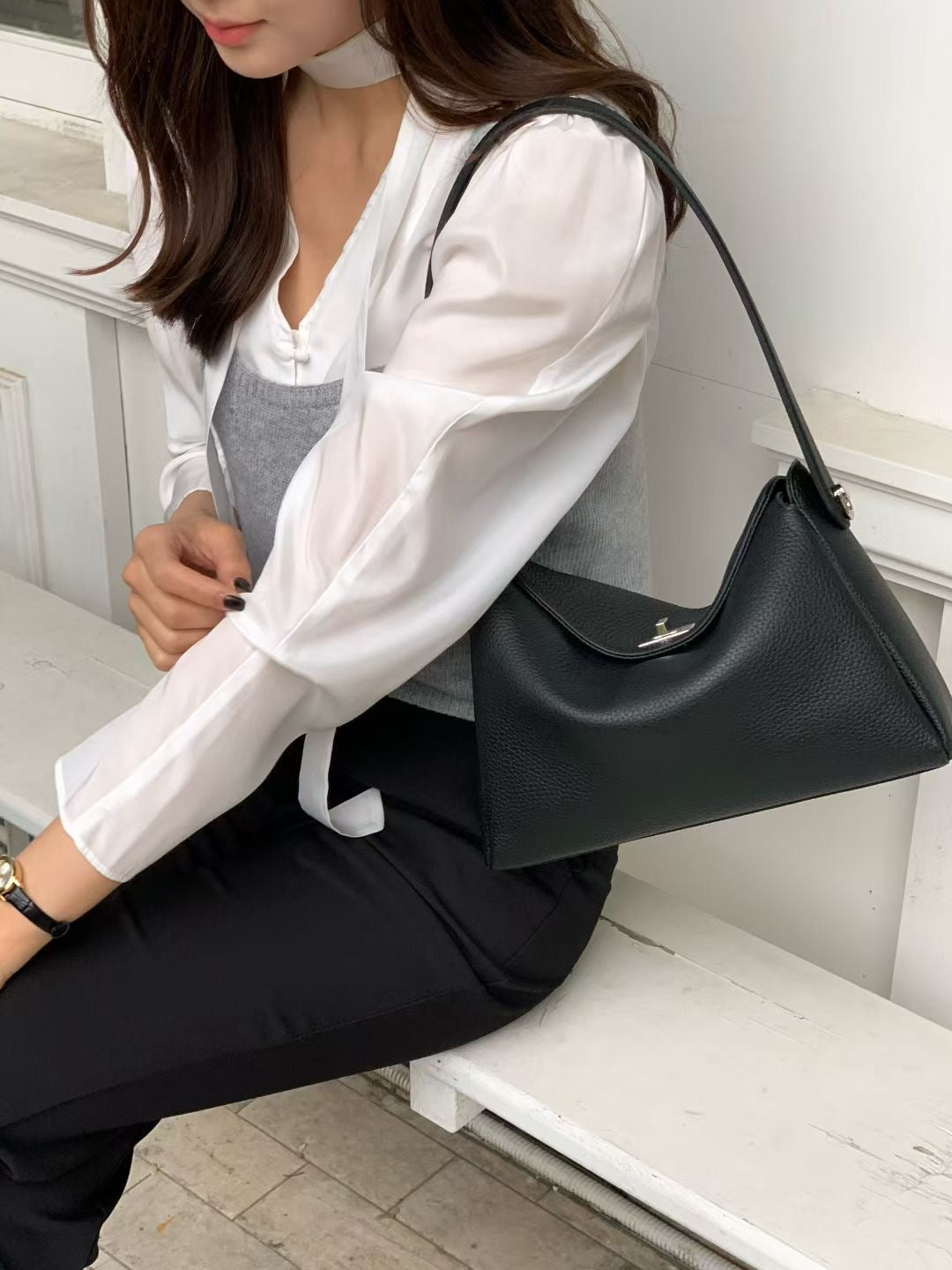 Korean APM Collection Three Colors Leather Bag-2 Straps (Instock)