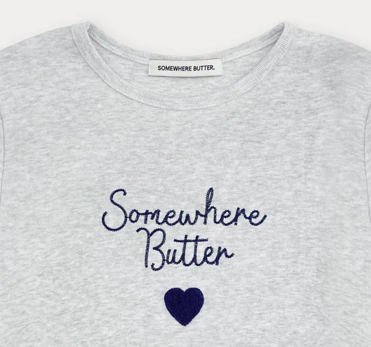Korean Brand Boucle Heart Logo Top-White Melange (Instock)