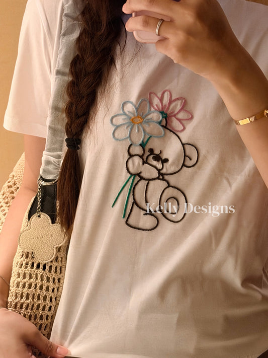Korean APM Collection Bear White Tshirt (Instock)