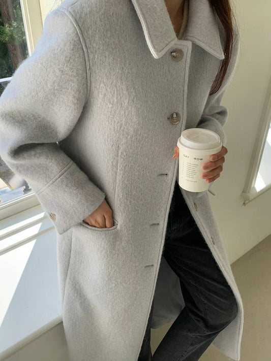 Korean APM Collection Vegetable-Riette Blue Wool Coat (Instock)