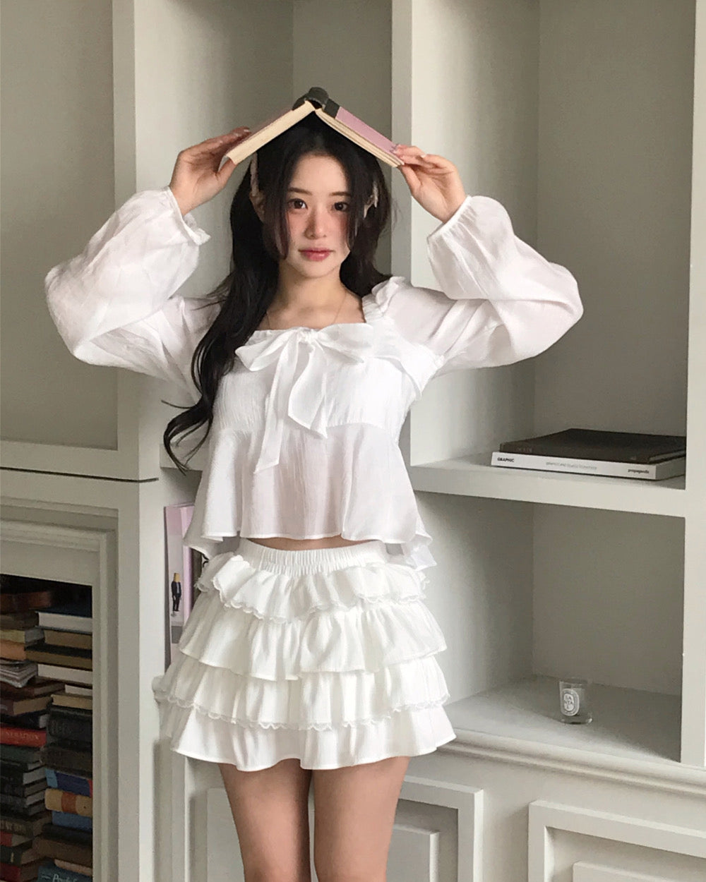Korean Brand Day Layer Black & White Skirt (Preorder)