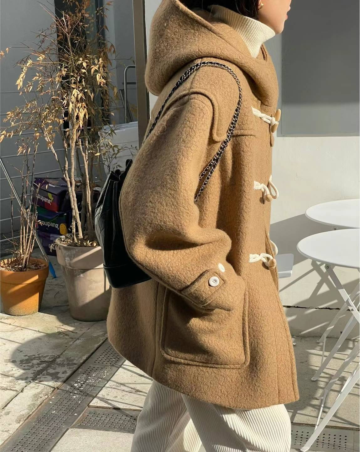 Korean APM Collection The Able Horn Buck Wool Brown Coat (Instock)