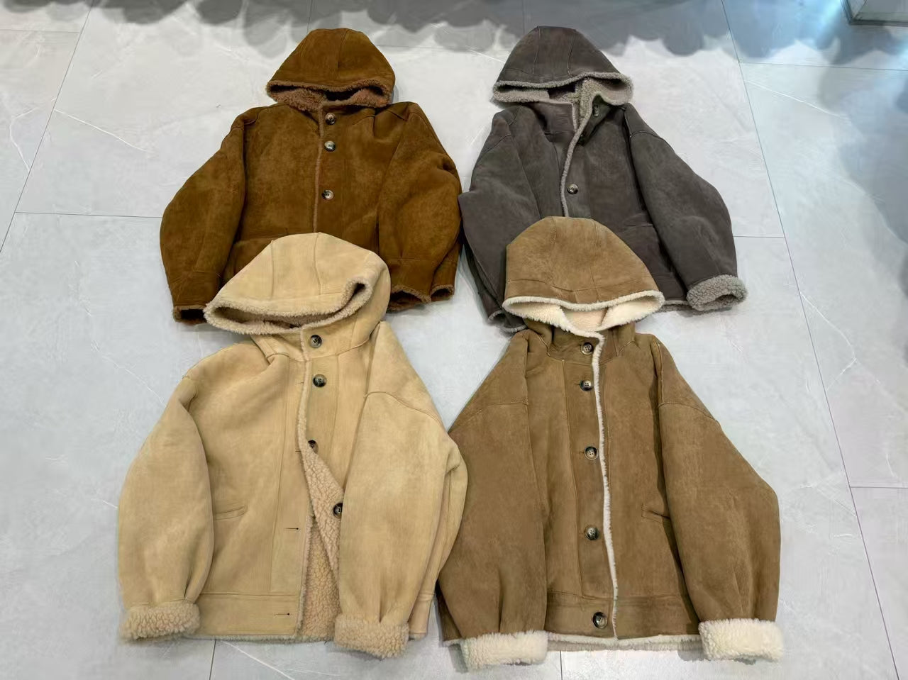 Kelly Designs Reversible Shearling Fleece Jacket – Dual-Side Cozy Winter Coat/100% Wool (Preorder)