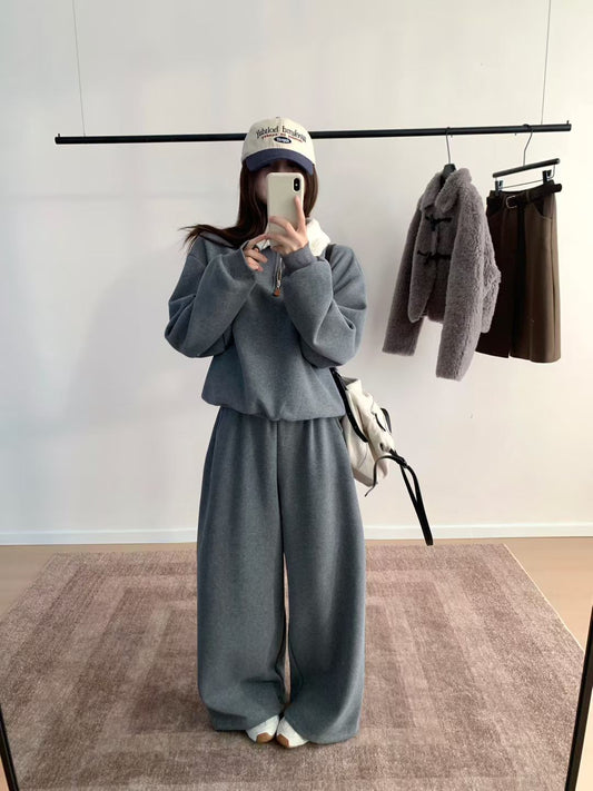 Kelly Designs Fleece-Collar Sweat Set | Cozy Two-Piece Lounge Outfit (Instock)