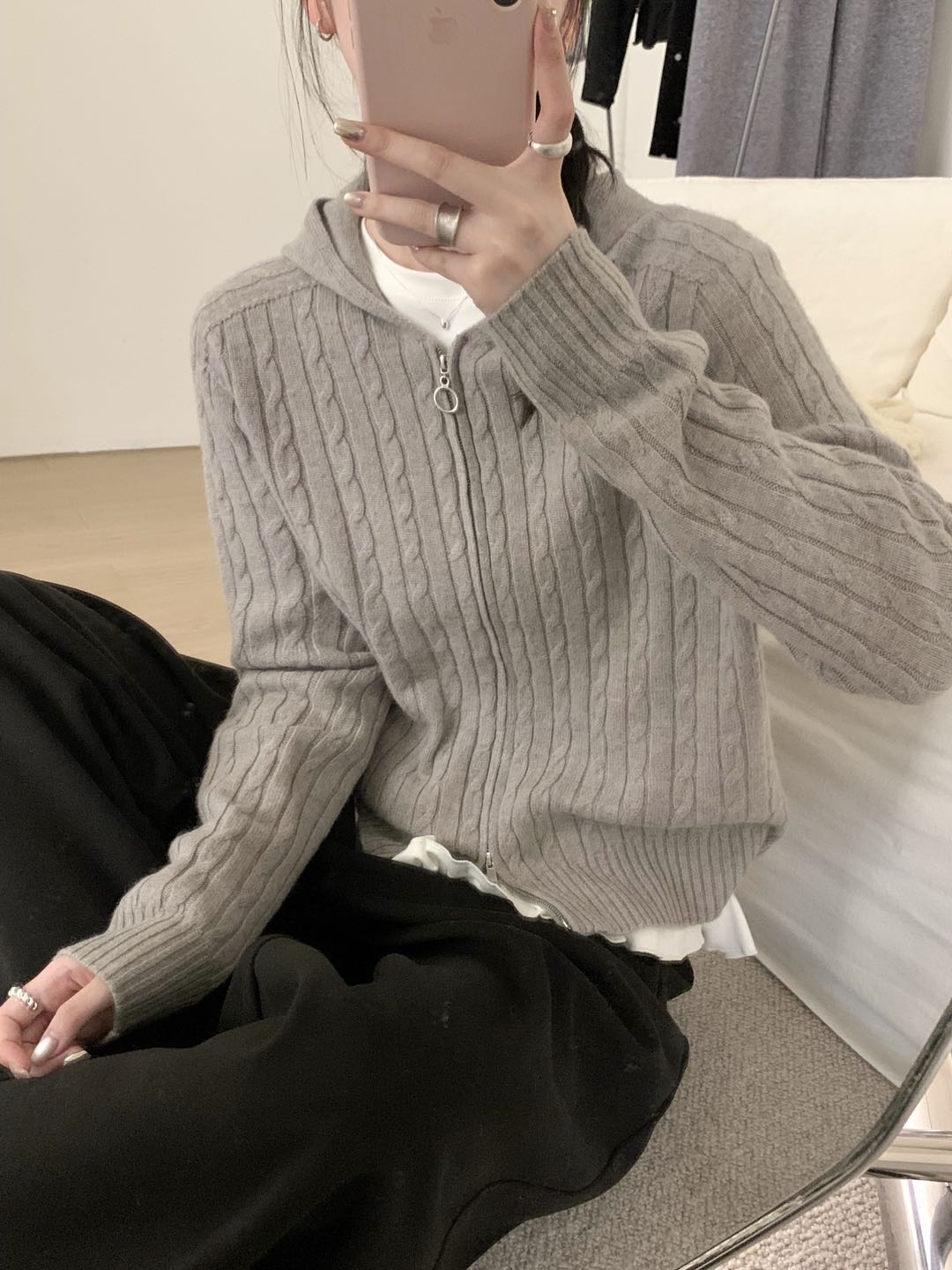 Kelly Designs Wool Multiple Colors Zip Up Cardigan (Instock)