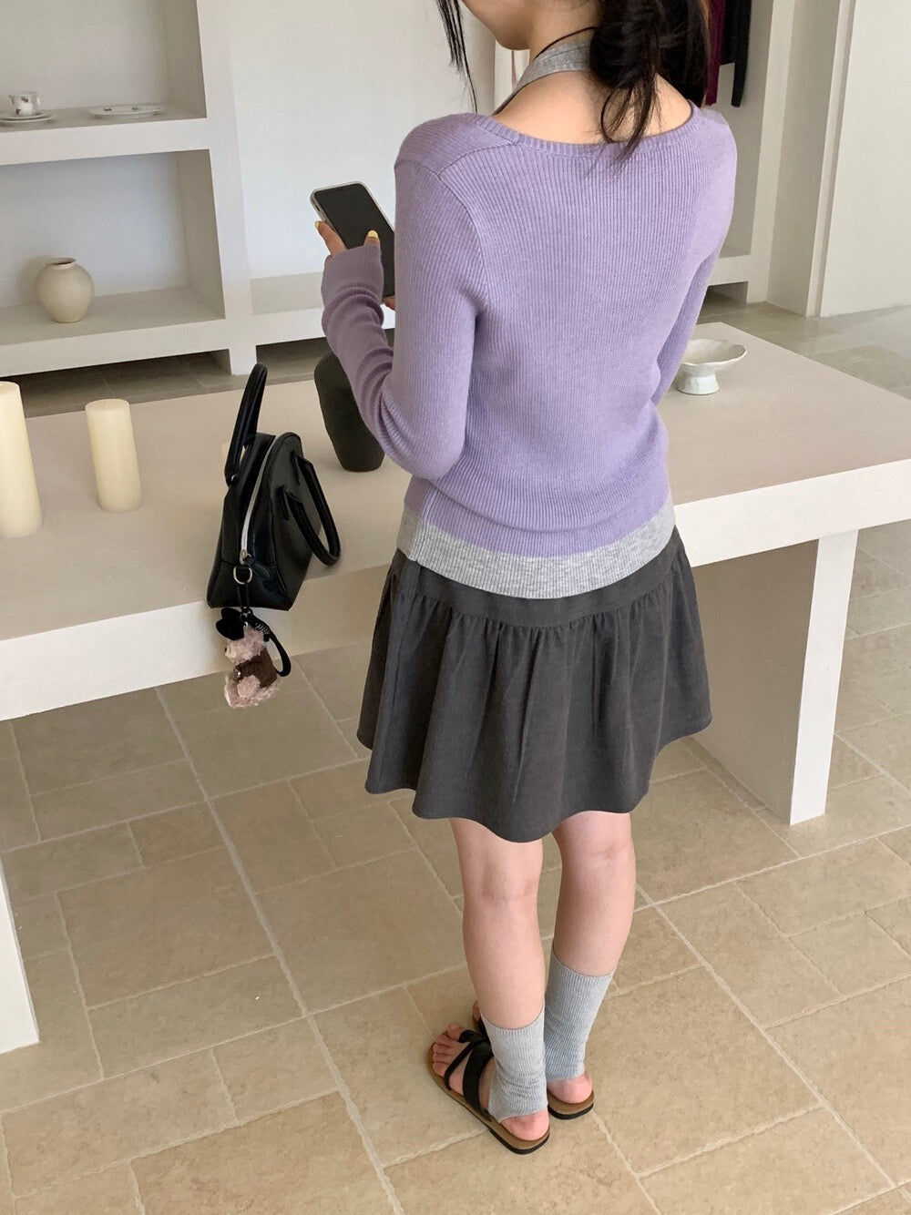 Kelly Designs Dark Grey Ribbons Skirt (Instock)