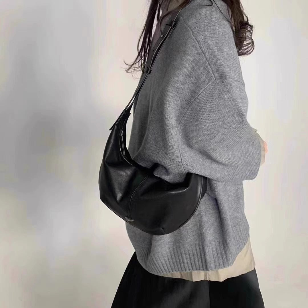 Korean APM Collection BUCKS&LEATHER Black Leather Bag (Instock)