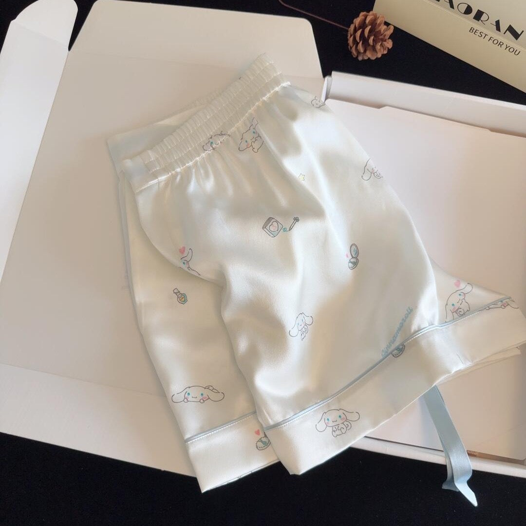 Kelly Designs Cinnamoroll Satin Pajama White Set – Cute & Dreamy Vibes (Instock)