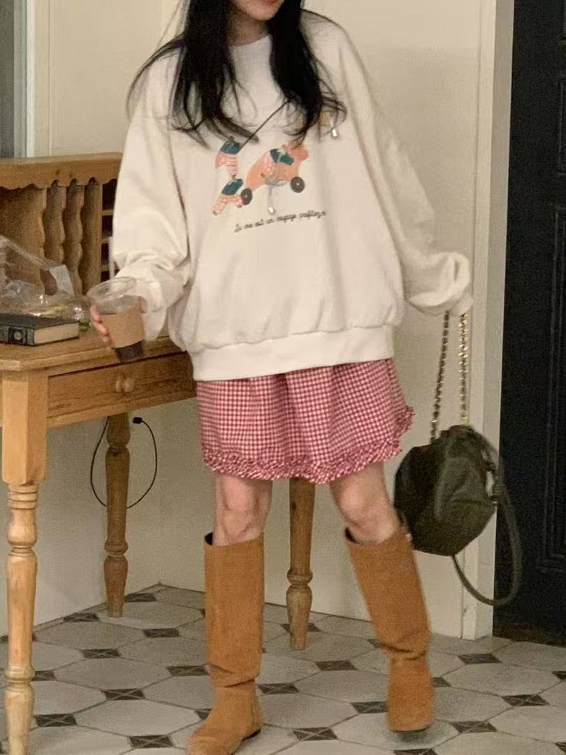Korean APM Collection Cartoon Beige Spring Sweatshirt (Instock)