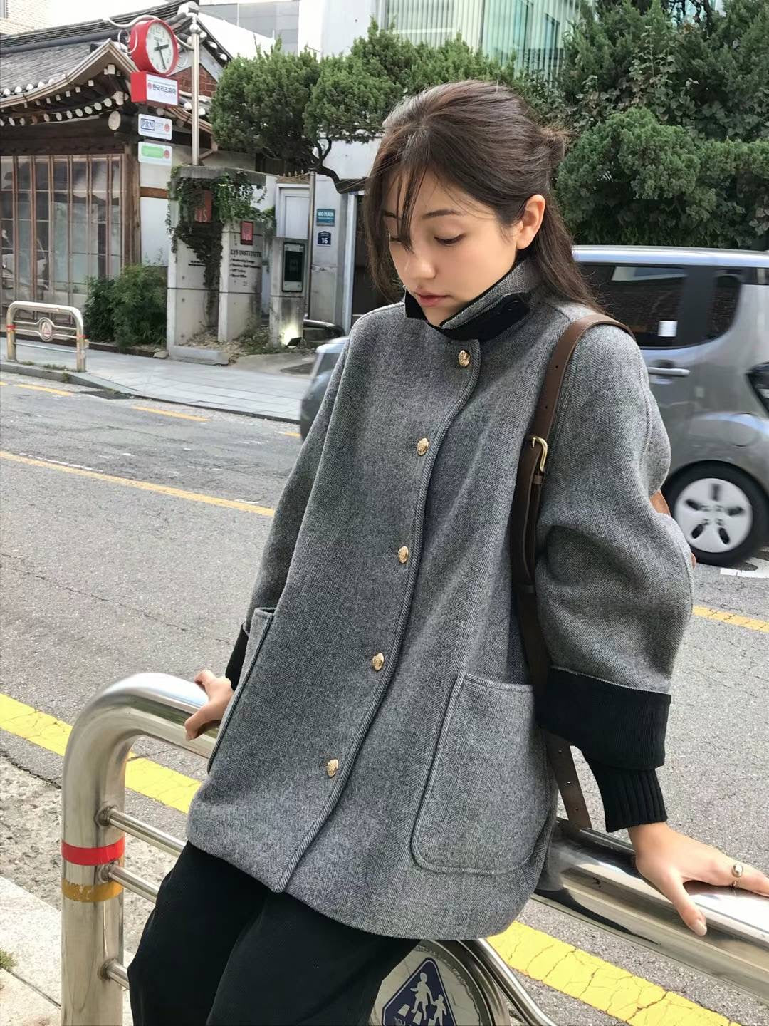 Korean APM Collection AGO Grey Wool Coat (Instock)