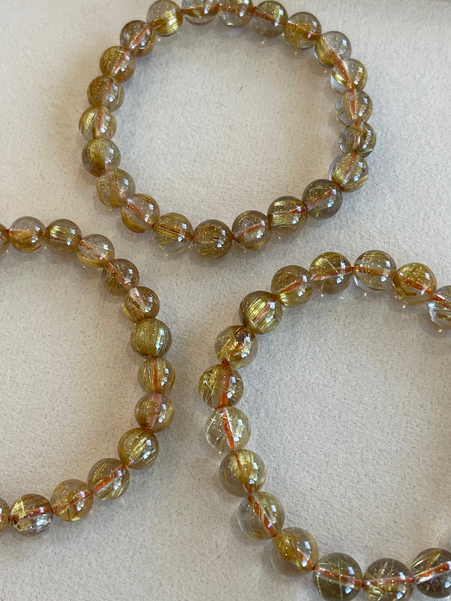 Kelly Designs Rutilated Quartz Natural Crystal Bracelet (Instock)