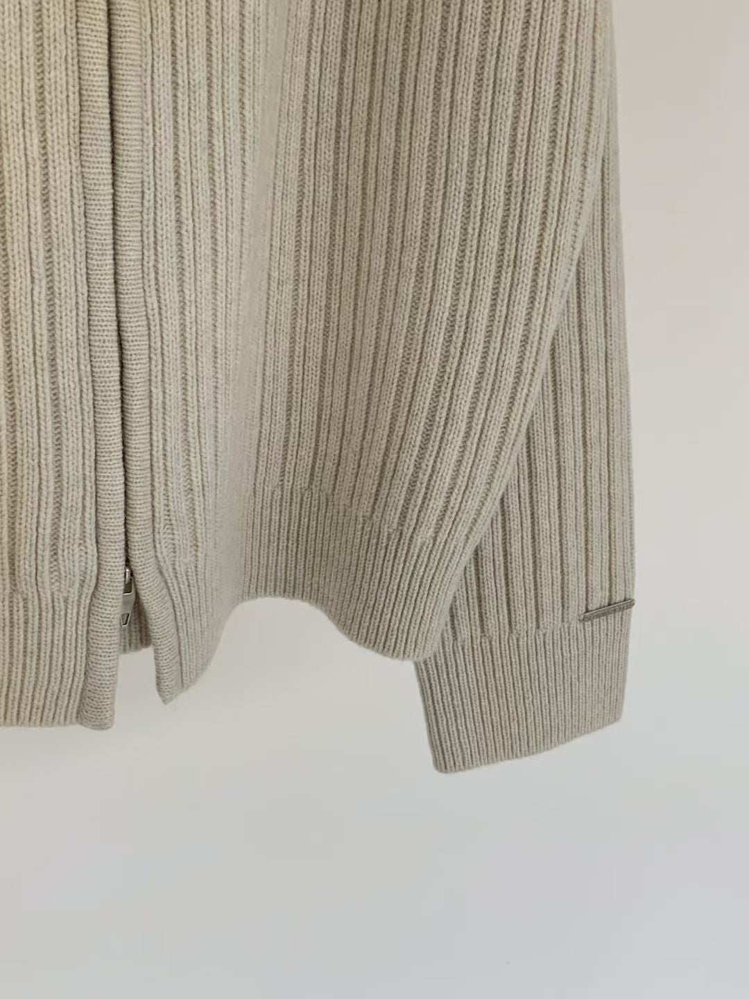 Korean APM Collection EGG SUPER FINE MERINO WOOL Zip Up Cardigan (Instock)