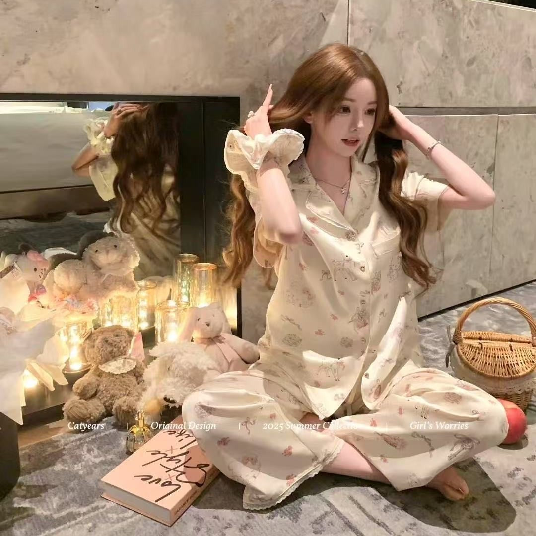 Kelly Designs Little Lamps Pajama Set – Short/Long Sleeve & Long/Short Pants 4pcs Set (Instock)