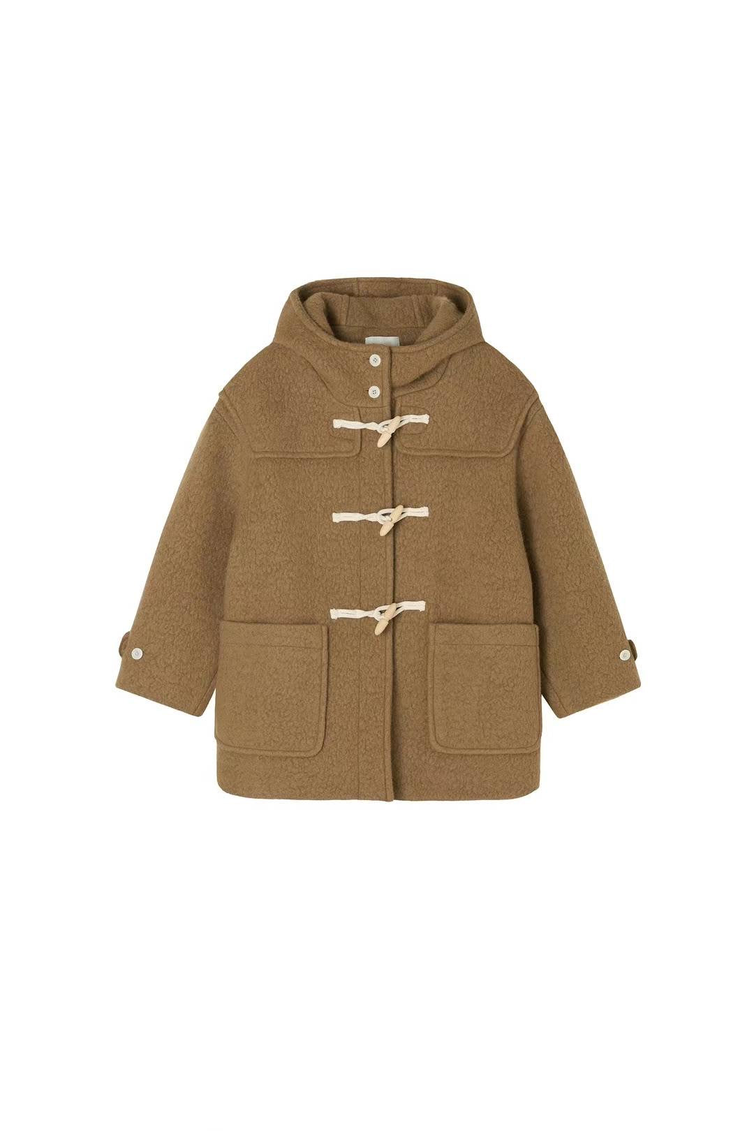 Korean APM Collection The Able Horn Buck Wool Brown Coat (Instock)
