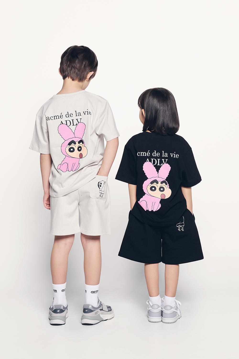 ADLV KIDS FUZZY RABBIT SHINCHAN SHORT SLEEVE T-SHIRT (Instock)